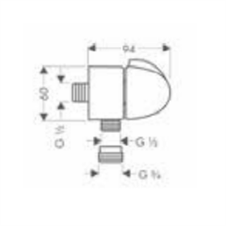 Hansgrohe FixFit Gönye Çıkış E Çek Valf ve Açma - Kapama Valf - 27452000