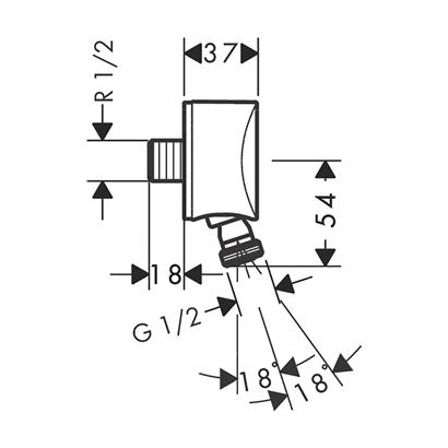 HansGrohe Fixfit Gönye Çıkış S Çek Valf Ve Pivot Bağlantı İle - 27506000