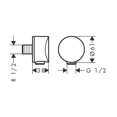 HansGrohe Fixfit Gönye Çıkış S Çek Valf Ve Sentetik Bağlantı İle - 26453700