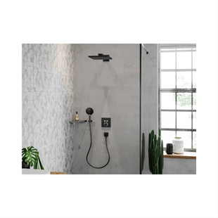 Hansgrohe FixFit Gönye Çıkış Square Satin Siyah Çek Valf - 26455670