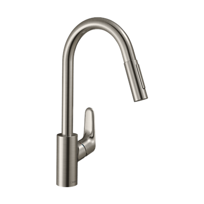 HansGrohe Focus M41 Tek Kollu Eviye Bataryası 240, Çekilebilir El Duşu, 2Jet - 31815800