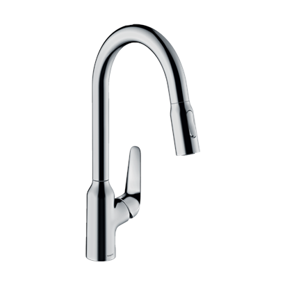 HansGrohe Focus M42 Tek Kollu Eviye Bataryası 220, Çekilebilir El Duşu, 2Jet, Sbox - 71820000