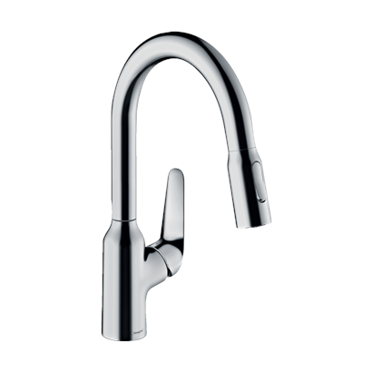 HansGrohe Focus M42 Tek Kollu Eviye Bataryası 180, Çekilebilir El Duşu, 2Jet - 71801000