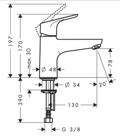HansGrohe Focus Tek Kollu Banyo Bataryası Monoblok - 31931000