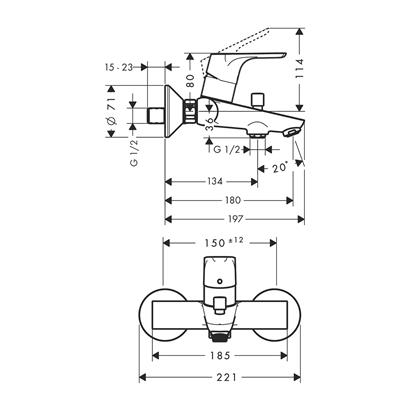 HansGrohe Focus Tek Kollu Banyo Bataryası Aplike - 31940000