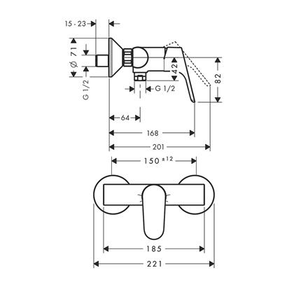 HansGrohe Focus Tek Kollu Duş Bataryası Aplike - 31960000