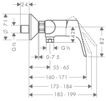 HansGrohe Focus Tek Kollu Duş Bataryası Aplike, 2 Akış Miktarı İle - 31968000