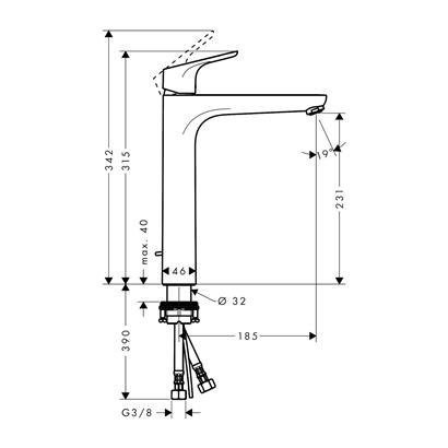 HansGrohe Focus Tek Kollu Lavabo Bataryası 230 Kumandalı - 31531000