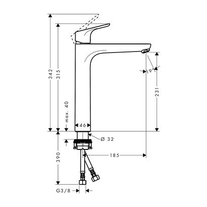 HansGrohe Focus Tek Kollu Lavabo Bataryası 230 Kumandasız - 31532000