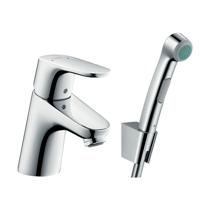 HansGrohe Focus Tek Kollu Lavabo Bataryası 70 Bidette El Duşu Ve 160 Cm Duş Hortumu İle - 31926000