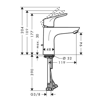 HansGrohe Focus Tek Kollu Lavabo Bataryası 100 Kumandalı, 2 Akışlı - 31657000