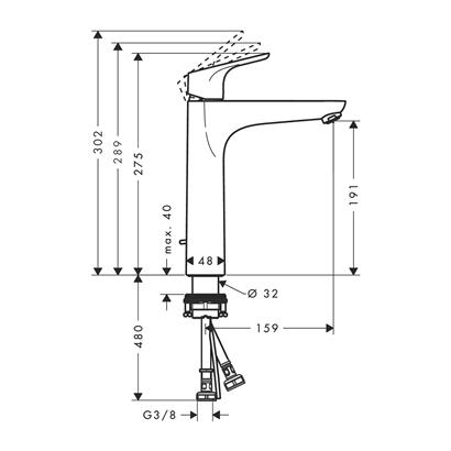 HansGrohe Focus Tek Kollu Lavabo Bataryası 190 Kumandalı, 2 Akış Miktarı İle - 31658000