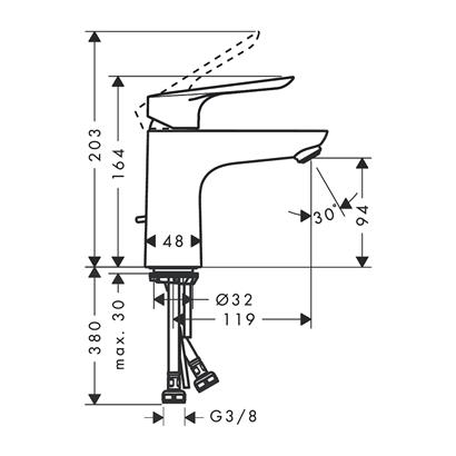 HansGrohe Logis E Tek Kollu Lavabo Bataryası 100 Kumandalı - 71178000