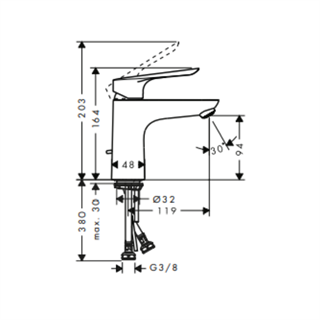 Hansgrohe Logis E Tek Kollu Lavabo Bataryası Krom - 71165000