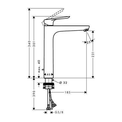 HansGrohe Logis E Tek Kollu Lavabo Bataryası 230 Kumandalı - 71179000