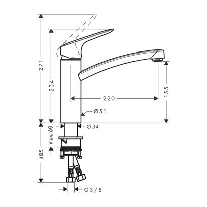 HansGrohe Logis M31 Tek Kollu Eviye Bataryası 160, Coolstart, Ecosmart, 1Jet - 71839000