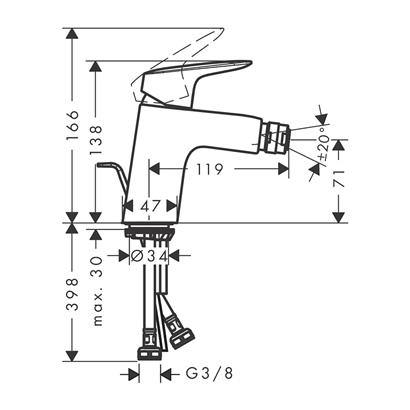 HansGrohe Logis Tek Kollu Bide Bataryası 70 Kumandalı - 71204000
