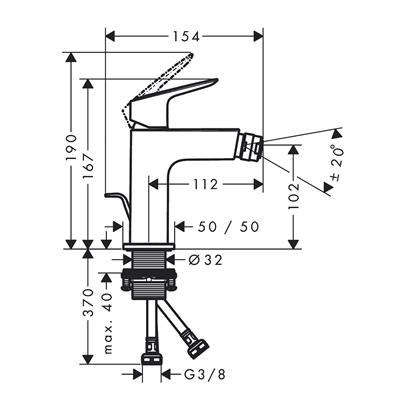 HansGrohe Logis Tek Kollu Bide Bataryası110 Fine Kumandalı - 71201000