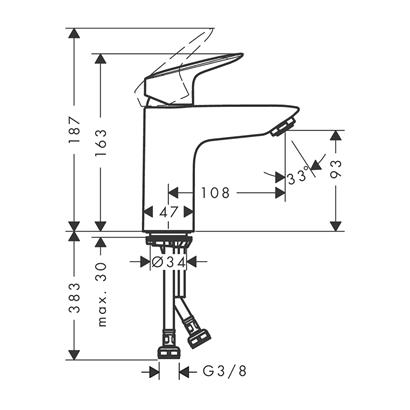 HansGrohe Logis Tek Kollu Lavabo Bataryası 100 Kumandasız - 71101000