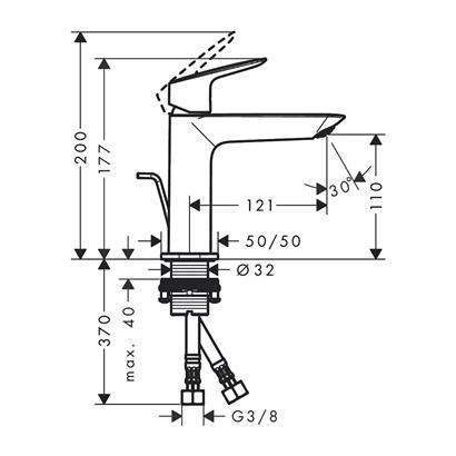 HansGrohe Logis Tek Kollu Lavabo Bataryası 110 Fine Kumandalı - 71251000