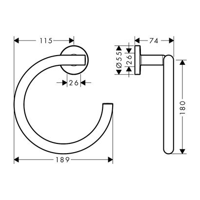 HansGrohe Logis Universal Halka Havluluk - 41724000