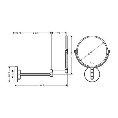 HansGrohe Logis Universal Makyaj Aynası - 73561000
