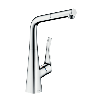 HansGrohe Metris M71 Tek Kollu Eviye Bataryası 320, Eco, Çekilebilir Gaga, 1Jet, Sbox - 73828000