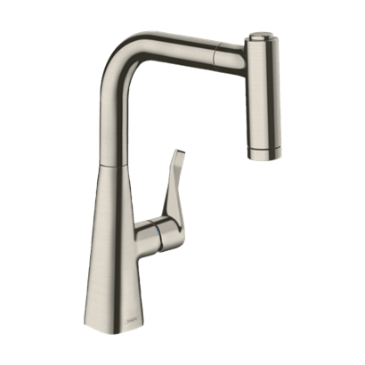 HansGrohe Metris M71 Tek Kollu Eviye Bataryası 220, Çekilebilir El Duşu, 2Jet, Sbox - 73800800