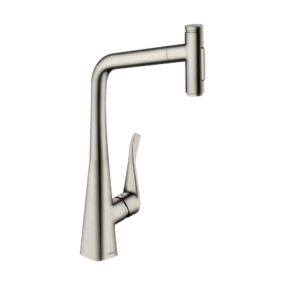 HansGrohe Metris Select M71 Tek Kollu Eviye Bataryası 320, Çekilebilir El Duşu, 2Jet, Sbox - 73816800