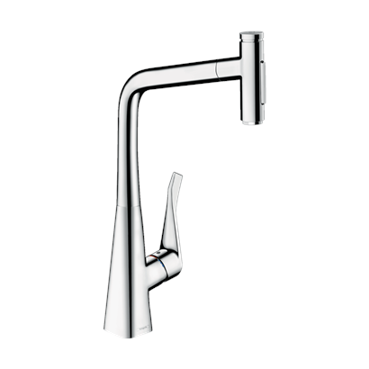 HansGrohe Metris Select M71 Tek Kollu Eviye Bataryası, Çekilebilir El Duşu İle - 73820000