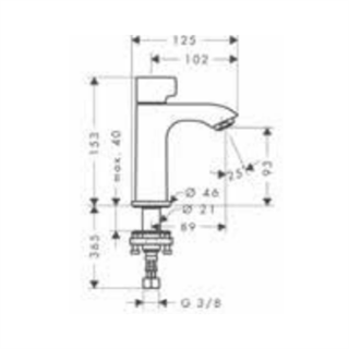 Hansgrohe Metris Tek Akım Musluk 100 Kumandasız Krom - 31166000
