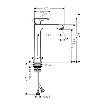 HansGrohe Metris Tek Kollu Lavabo Bataryası 200 Kumandasız - 31185000