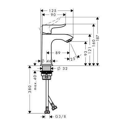 HansGrohe Metris Tek Kollu Lavabo Bataryası 100 Kumandasız, Küçük Lavabolar İçin - 31186000