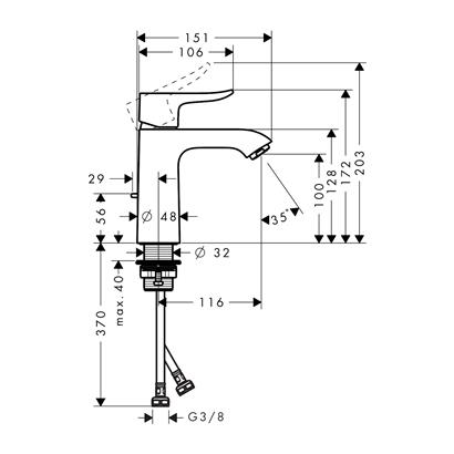 HansGrohe Metris Tek Kollu Lavabo Bataryası 110 Coolstart, Kumandalı - 31121000