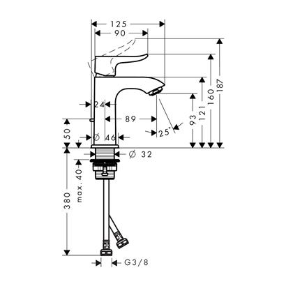 HansGrohe Metris Tek Kollu Lavabo Bataryası 100 Kumandalı, Küçük Lavabolar İçin - 31088000