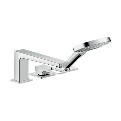 HansGrohe Metropol 3 - Delikli Küvet Kenarı Tek Kollu Banyo Bataryası Loop Volan İle - 74550000