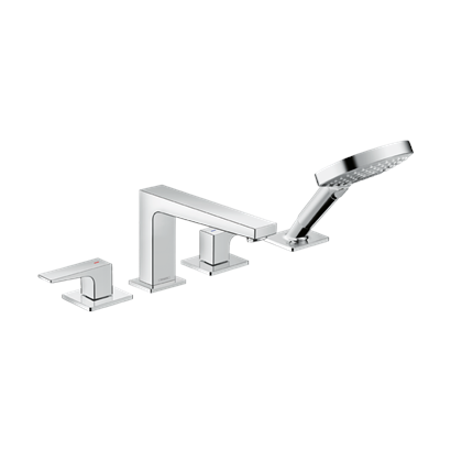 HansGrohe Metropol 4 - Delikli Küvet Kenarı Banyo Bataryası Çubuk Volan İle - 32553000
