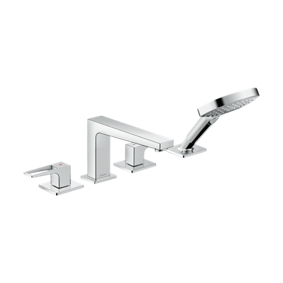 HansGrohe Metropol 4 - Delikli Küvet Kenarı Banyo Bataryası Loop Volan İle - 74553000