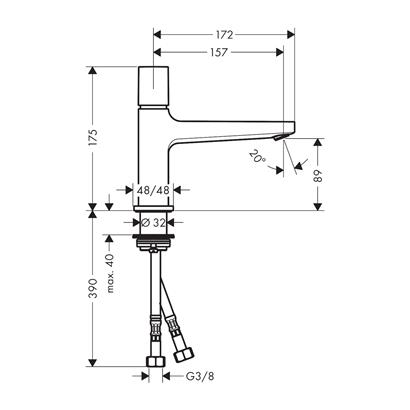 HansGrohe Metropol Lavabo Bataryası 100 Select, Bas - Aç Gider Seti İle - 32570000