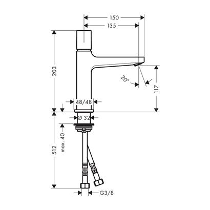 HansGrohe Metropol Lavabo Bataryası 110 Select, Bas - Aç Gider Seti İle - 32571000