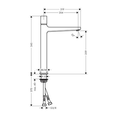 HansGrohe Metropol Lavabo Bataryası 260 Select, Bas - Aç Gider Seti İle - 32572000