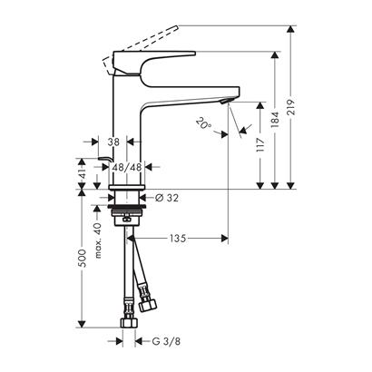 HansGrohe Metropol Tek Kollu Lavabo Bataryası 110 Kumandalı Ve Çubuk Volan İle - 32506000