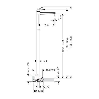 HansGrohe Metropol Tek Kollu Lavabo Bataryası Kumandasız, Loop Volan, Yerden - 74530000