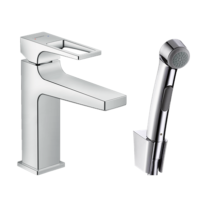 HansGrohe Metropol Tek Kollu Lavabo Bataryası Loop Volan, Bidette El Duşu Ve 160 Cm Duş Hortumu İle - 74522000
