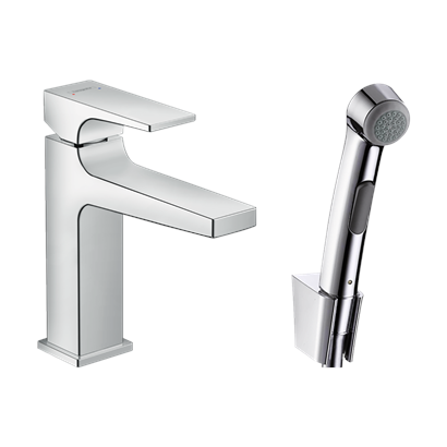 HansGrohe Metropol Tek Kollu Lavabo Bataryası Çubuk Volan, Bidette El Duşu Ve 160 Cm Duş Hortumu İle - 32522000