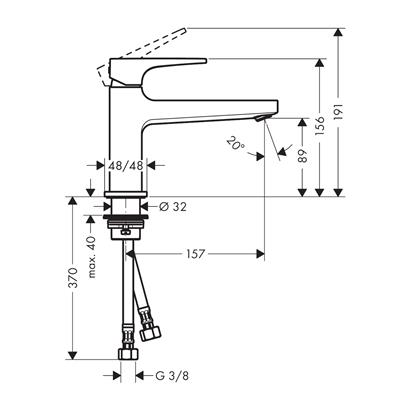 HansGrohe Metropol Tek Kollu Lavabo Bataryası 100 Çubuk Volan Ve Bas - Aç Gider Seti İle - 32502000