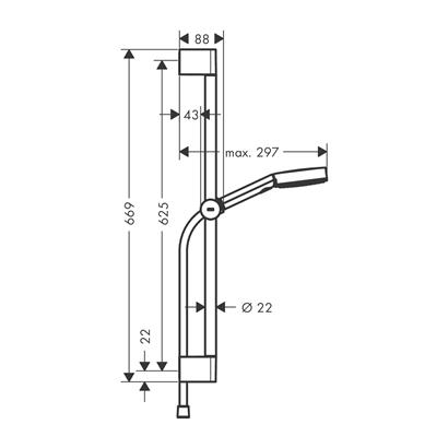 HansGrohe Pulsify Select S Duş Seti 105 3Jet Relaxation Ecosmart, 65 Cm Duş Barı İle - 24161670