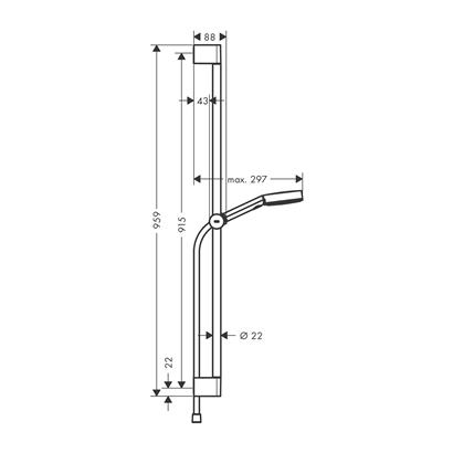 HansGrohe Pulsify Select S Duş Seti 105 3Jet Relaxation Ecosmart, 90 Cm Duş Barı İle - 24171700