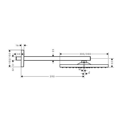 HansGrohe Raindance E Tepe Duşu 300 1 Jet, Duş Dirseği İle - 26238140