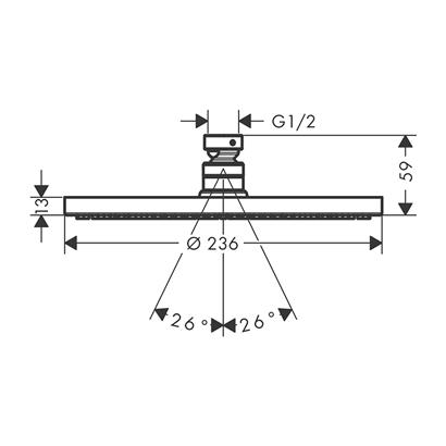 HansGrohe Raindance S Tepe Duşu 240 1 Jet, Powderrain - 27623700